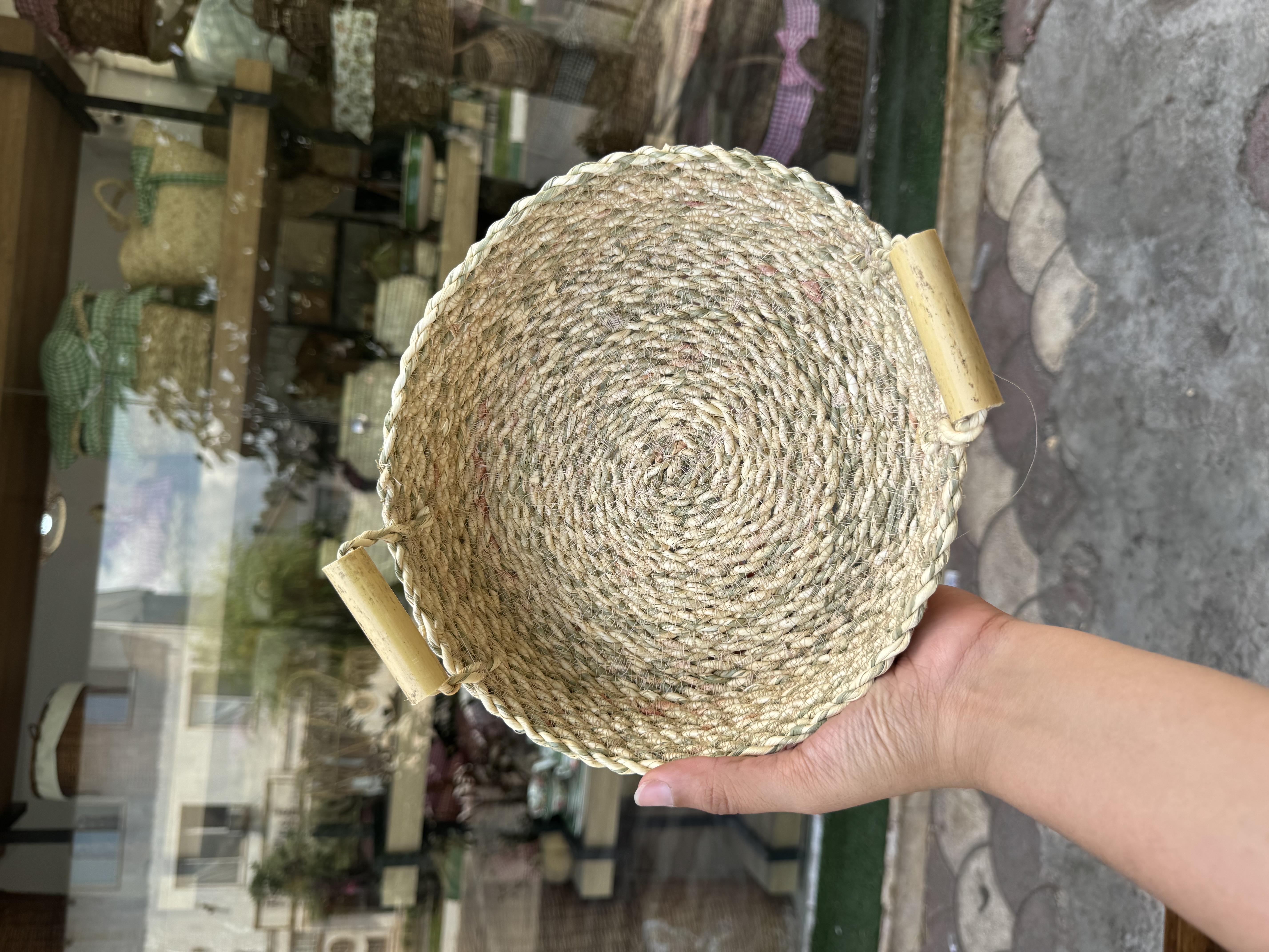 جا نونی حصیری دسته چوبی